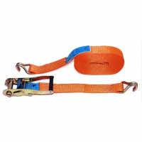 Изображение Ремень стяжной  0,4 / 0,8 тн, РС 10,5 м x 25 мм, полиэстер, с крюками, храповиком | СибТаль